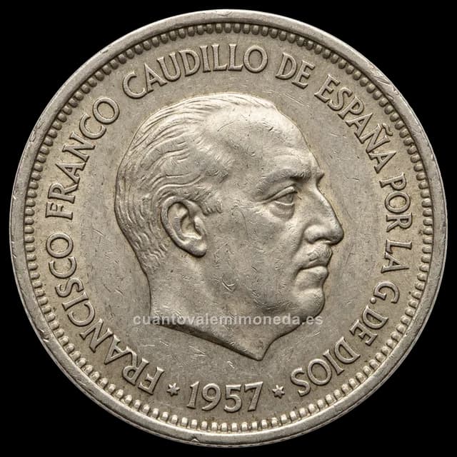 Imagen orientativa: 5 pesetas 1949 (níquel), estrella 19*52 (la más cara del régimen)